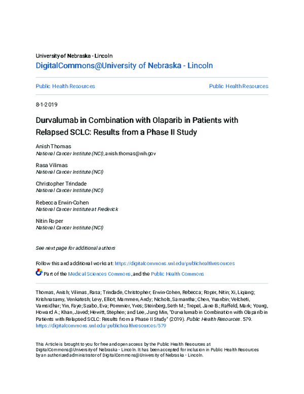 (PDF) Durvalumab in Combination with Olaparib in Patients with Relapsed ...