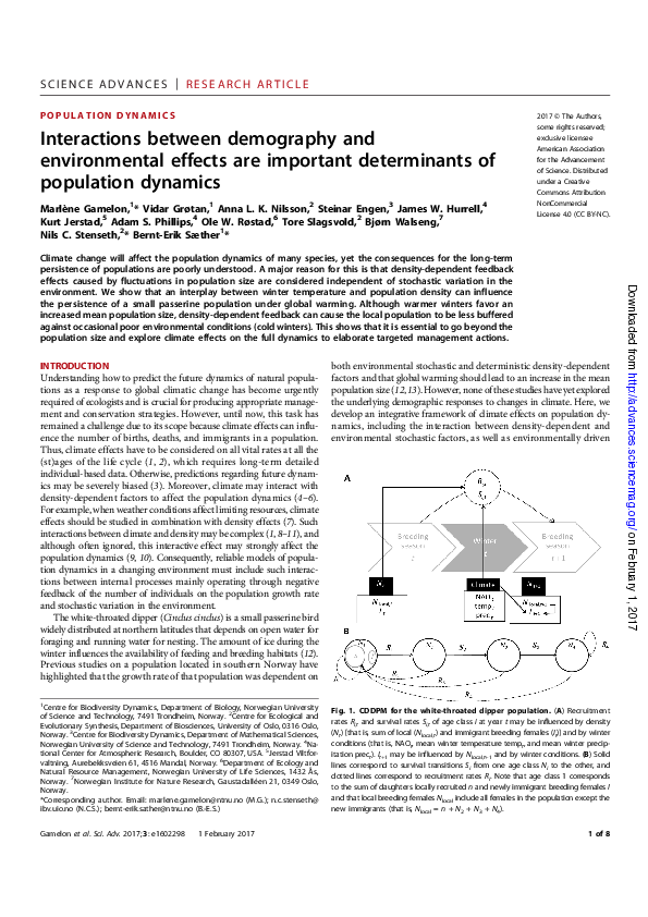 (PDF) Interactions between demography and environmental effects are ...