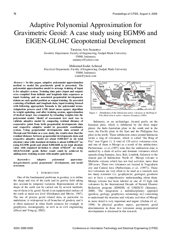 (PDF) Adaptive Polynomial Approximation for Gravimetric Geoid: A case ...