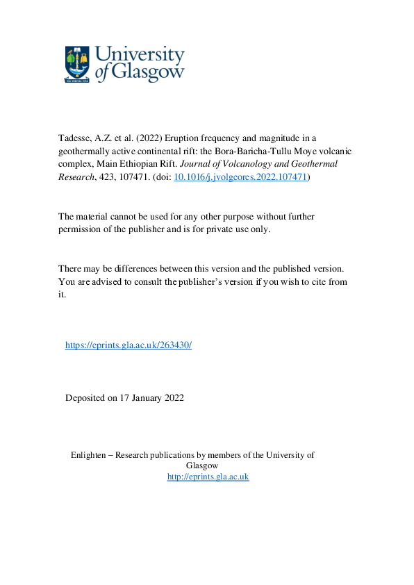 (PDF) Eruption frequency and magnitude in a geothermally active ...