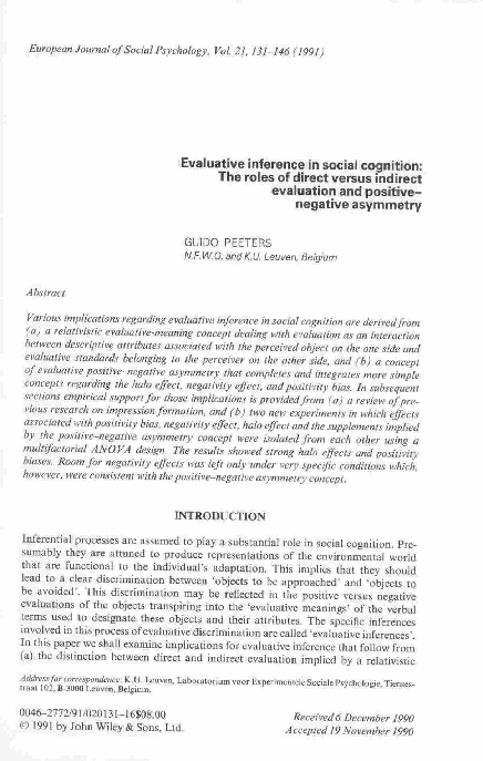 (PDF) Evaluative inference in social cognition: The roles of direct ...