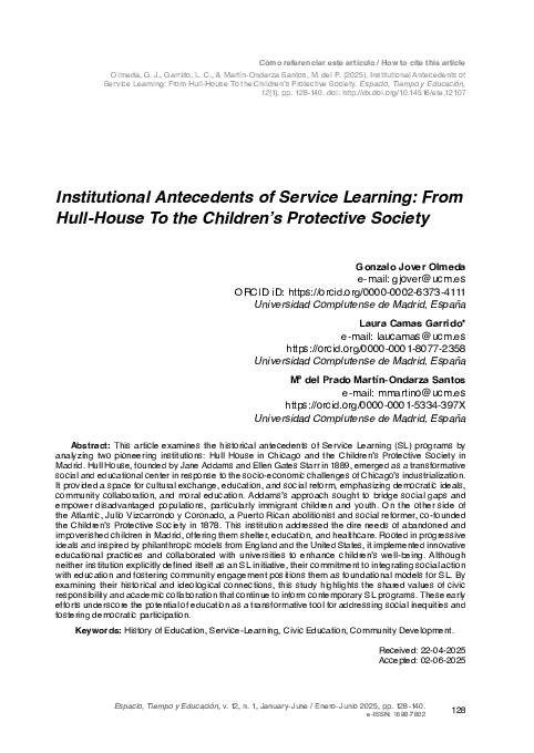(PDF) Institutional Antecedents of Service Learning: From Hull-House To ...