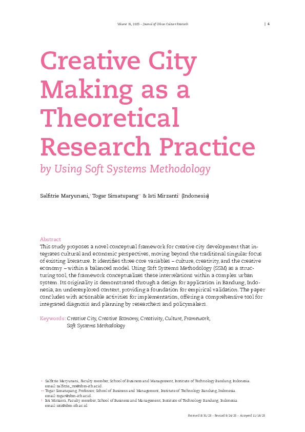 (PDF) Creative City Making as a Theoretical Research Practice by Using ...
