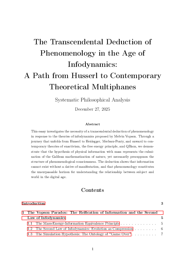 (PDF) The Transcendental Deduction of Phenomenology in the Age of ...