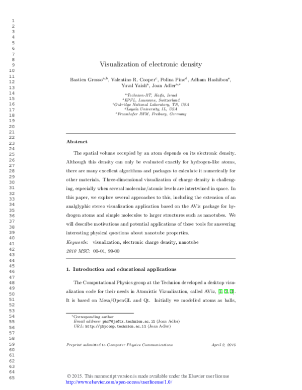 (PDF) Visualization of electronic density