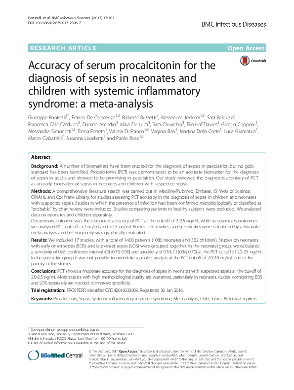 (PDF) Accuracy of serum procalcitonin for the diagnosis of sepsis in ...