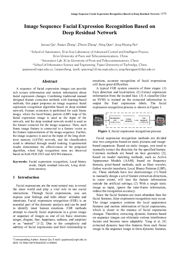 (PDF) Image Sequence Facial Expression Recognition Based on Deep ...