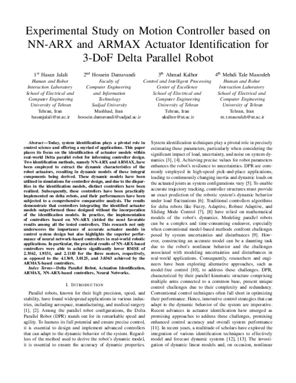 (PDF) Experimental Study on Motion Controller based on NN-ARX and ARMAX ...