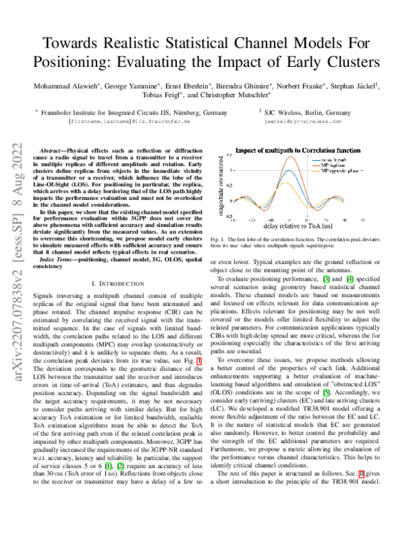 (PDF) Towards Realistic Statistical Channel Models For Positioning ...