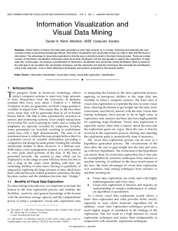 (PDF) Information visualization and visual data mining