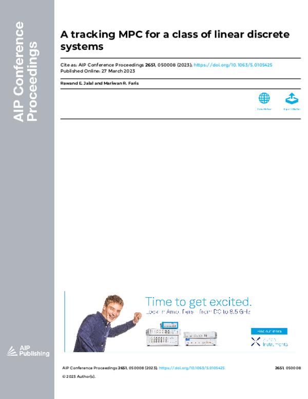 (PDF) A tracking MPC for a class of linear discrete systems