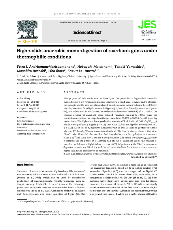 Image result for (PDF) High-solids anaerobic mono-digestion of riverbank grass under ...
