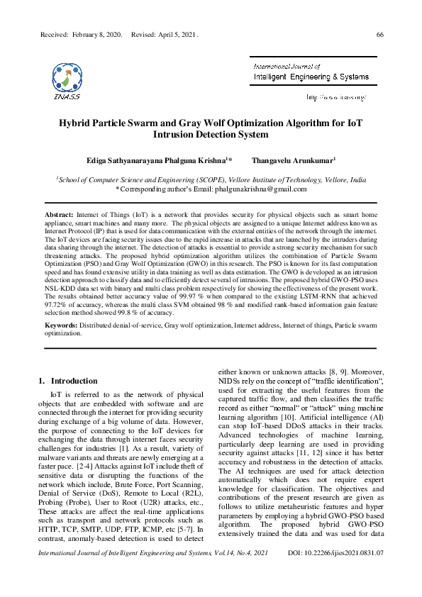 (PDF) Hybrid Particle Swarm and Gray Wolf Optimization Algorithm for ...