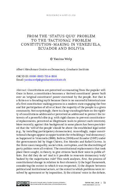 (PDF) From the ‘Status Quo’ Problem to the ‘Factional’ Problem ...
