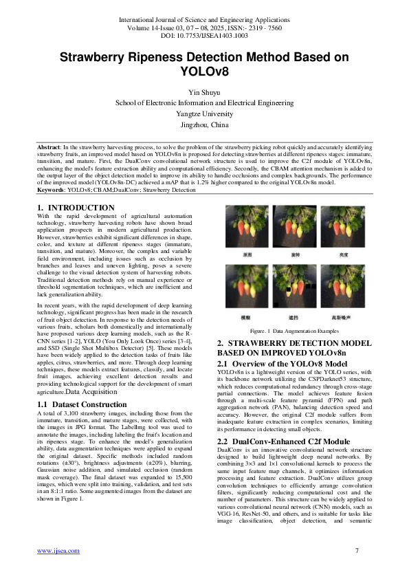 (PDF) Strawberry Ripeness Detection Method Based on YOLOv8