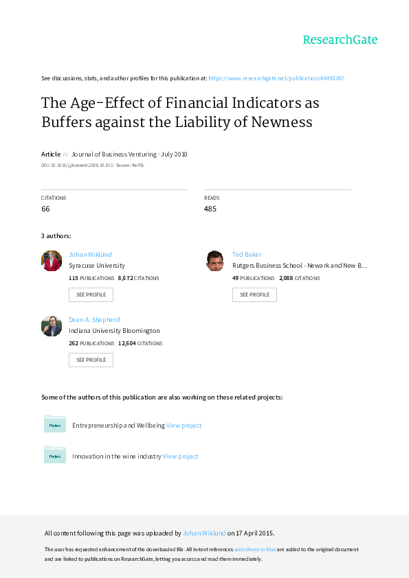 (PDF) The age-effect of financial indicators as buffers against the ...