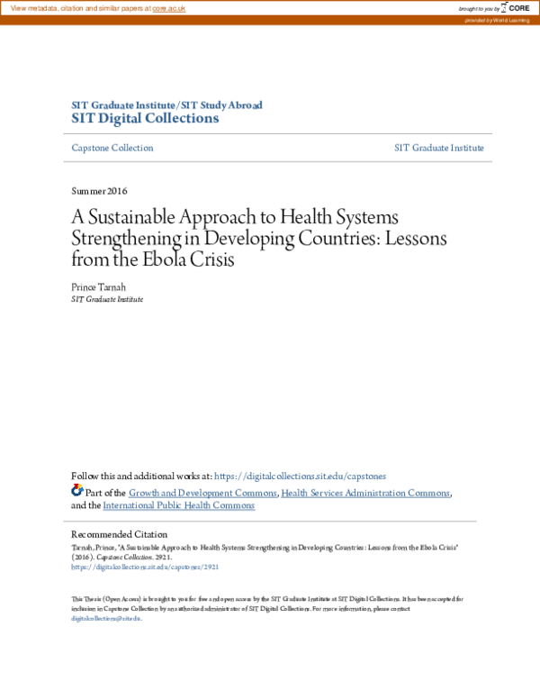 (PDF) A Sustainable Approach to Health Systems Strengthening in ...