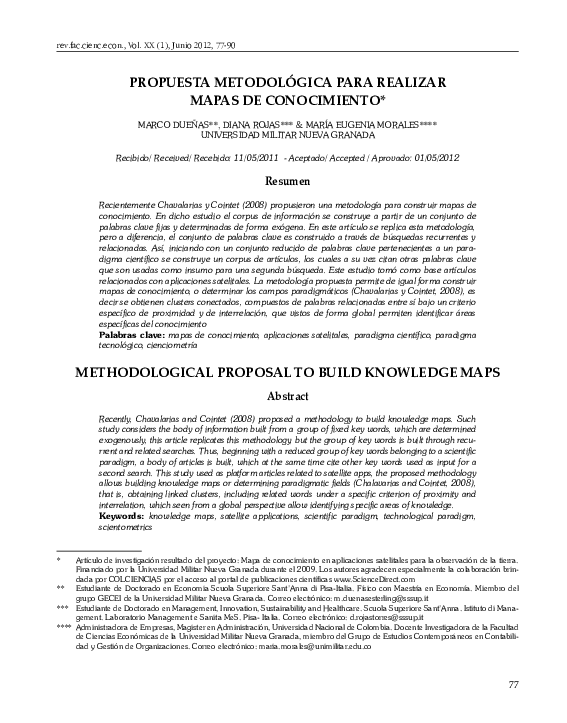 (PDF) Methodological Proposal to Build Knowledge Maps