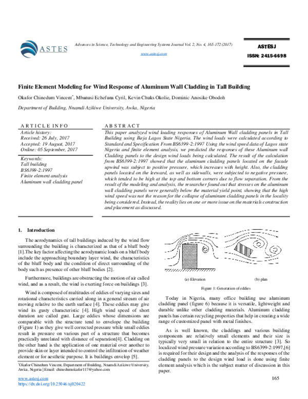 (PDF) Finite Element Modeling for Wind Response of Aluminum Wall ...