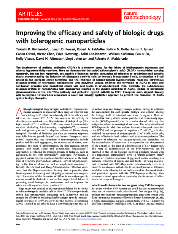 (PDF) Improving the efficacy and safety of biologic drugs with ...