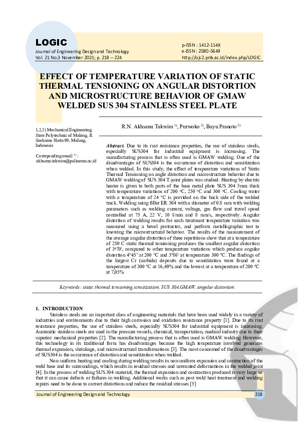 (PDF) Effect of Temperature Variation of Static Thermal Tensioning on ...