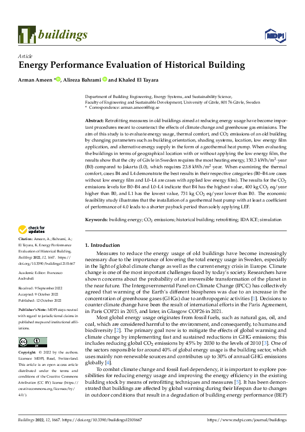 (PDF) Energy Performance Evaluation of Historical Building