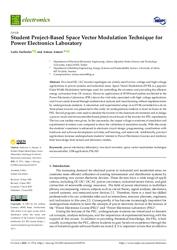 (PDF) Student Project-Based Space Vector Modulation Technique for Power ...