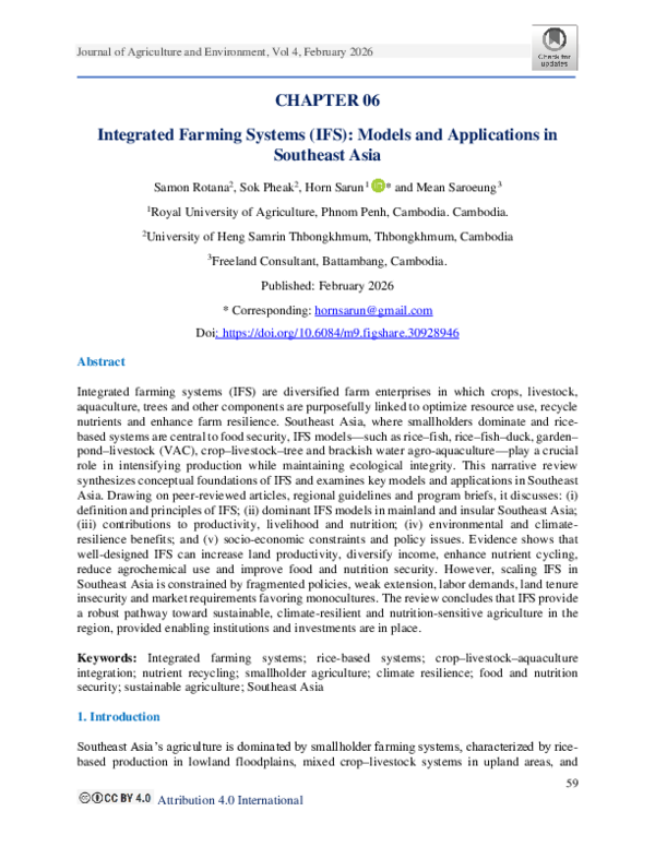 (PDF) Integrated Farming Systems (IFS): Models and Applications in ...