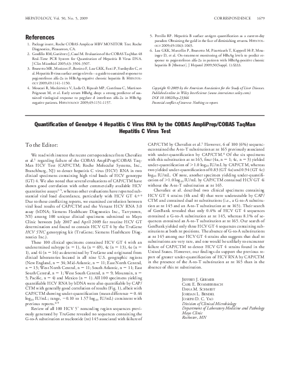hepatitis c viral rna genotype lipa Heads or Tails: Genotyping of Hepatitis C Virus Concerning the 2k/1b Circulating Recombinant Form What is the best anti-viral