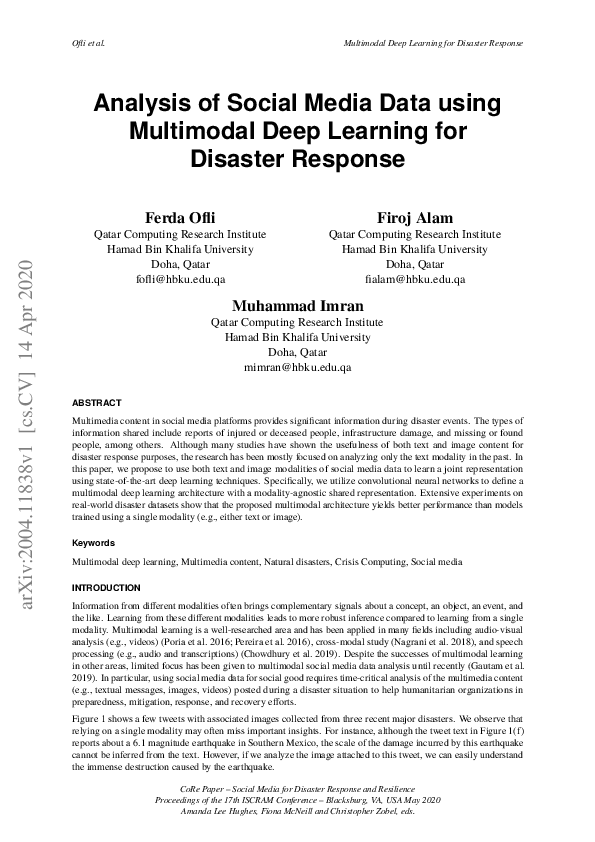 (PDF) Analysis of Social Media Data using Multimodal Deep Learning for ...
