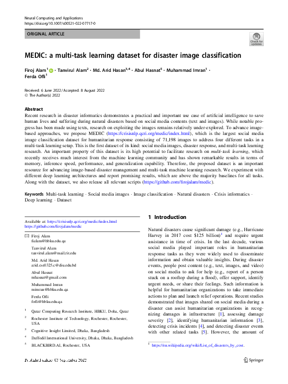 (PDF) MEDIC: a multi-task learning dataset for disaster image ...