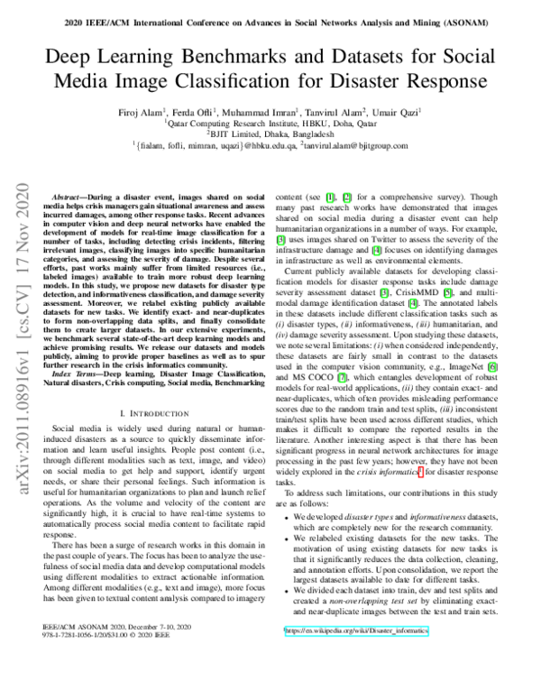 (PDF) Deep Learning Benchmarks and Datasets for Social Media Image ...