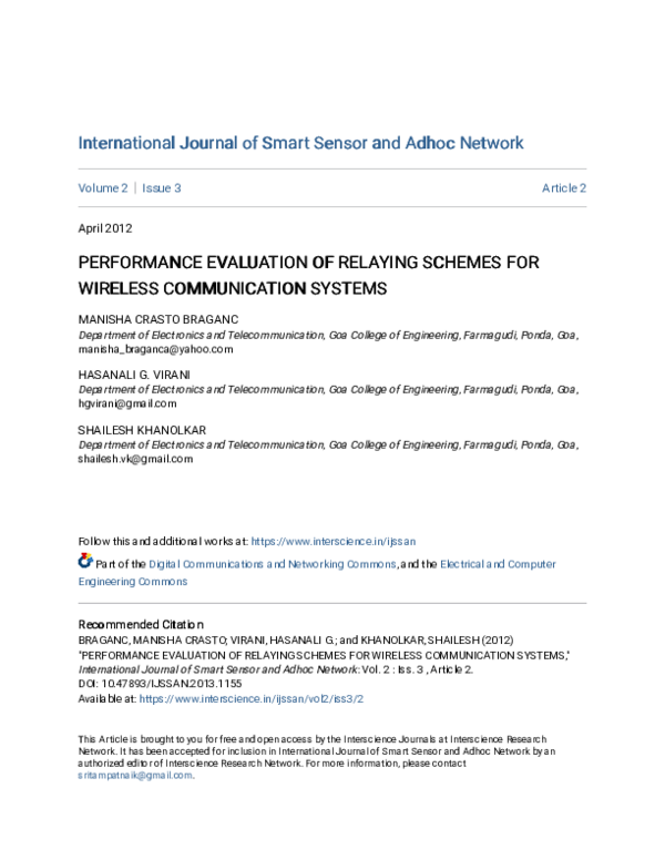 (PDF) Performance Evaluation of Relaying Schemes for Wireless ...