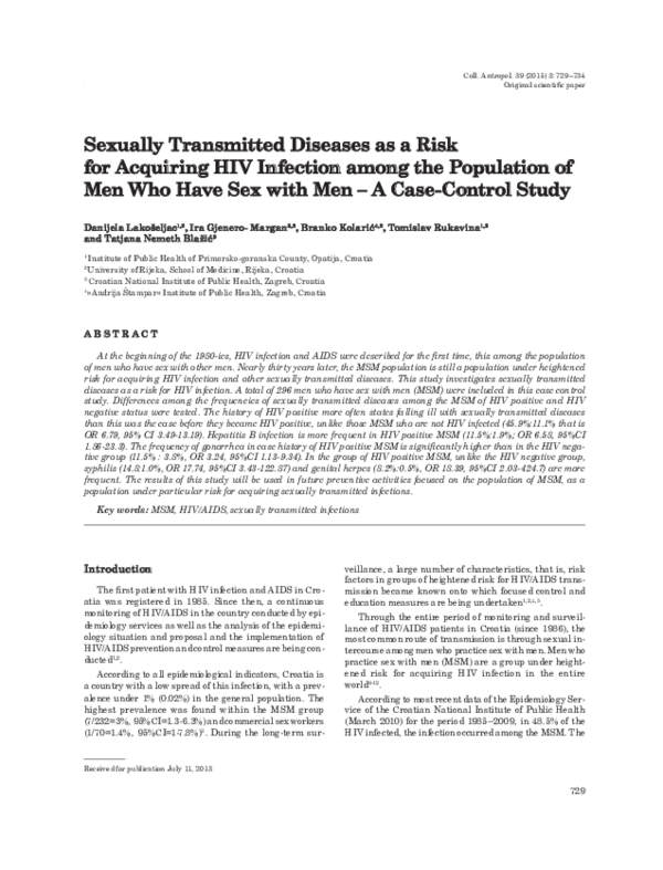 (PDF) Sexually Transmitted Diseases as a Risk for Acquiring HIV ...