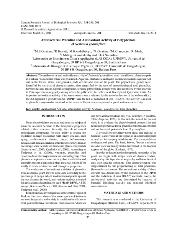 (PDF) Antibacterial Potential and Antioxidant Activity of Polyphenols ...