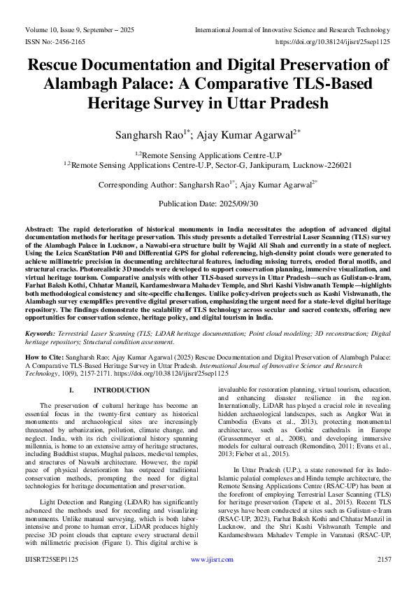 (PDF) Rescue Documentation and Digital Preservation of Alambagh Palace ...