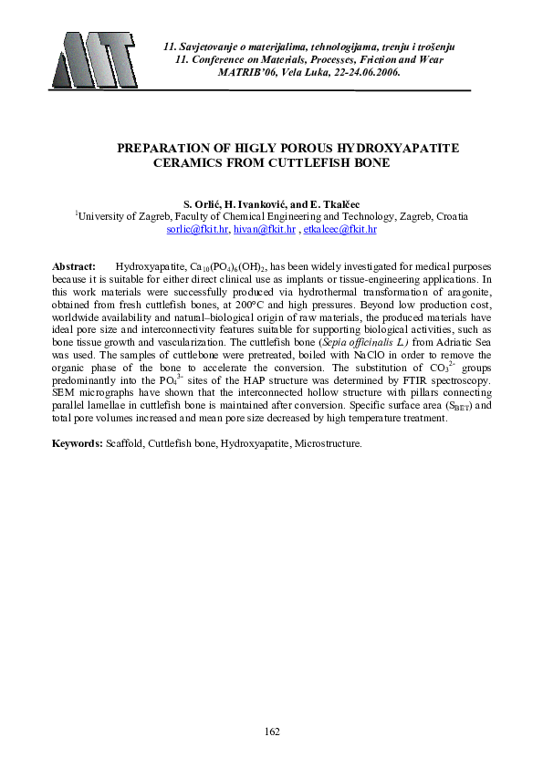 (PDF) Preparation of Highly Porous Hydroxyapatite Ceramics from ...
