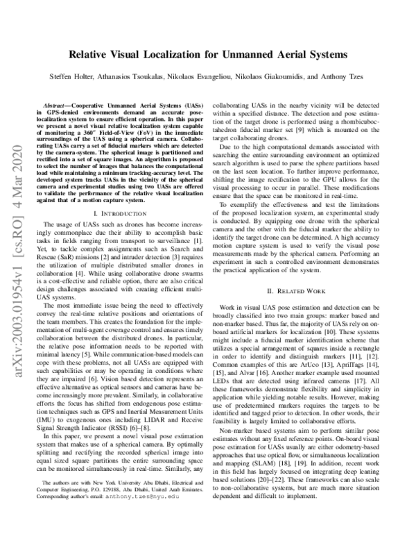 (PDF) Relative Visual Localization for Unmanned Aerial Systems