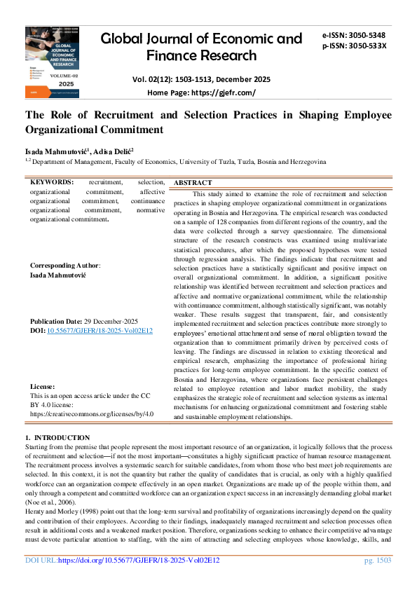 (PDF) The Role of Recruitment and Selection Practices in Shaping ...