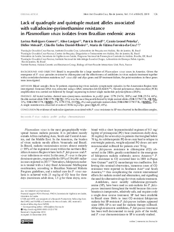 (PDF) Lack of quadruple and quintuple mutant alleles associated with ...