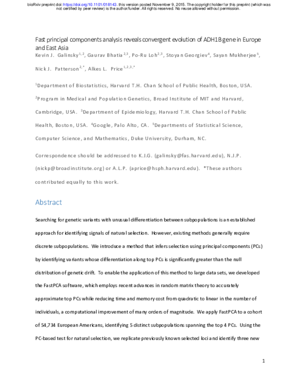(PDF) Fast principal components analysis reveals convergent evolution ...