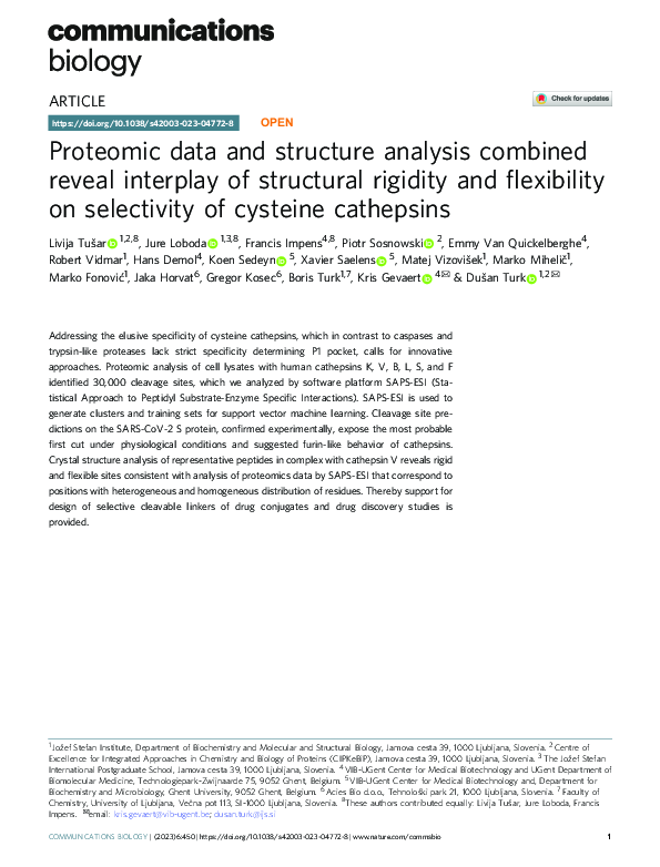 (PDF) Proteomic data and structure analysis combined reveal interplay ...
