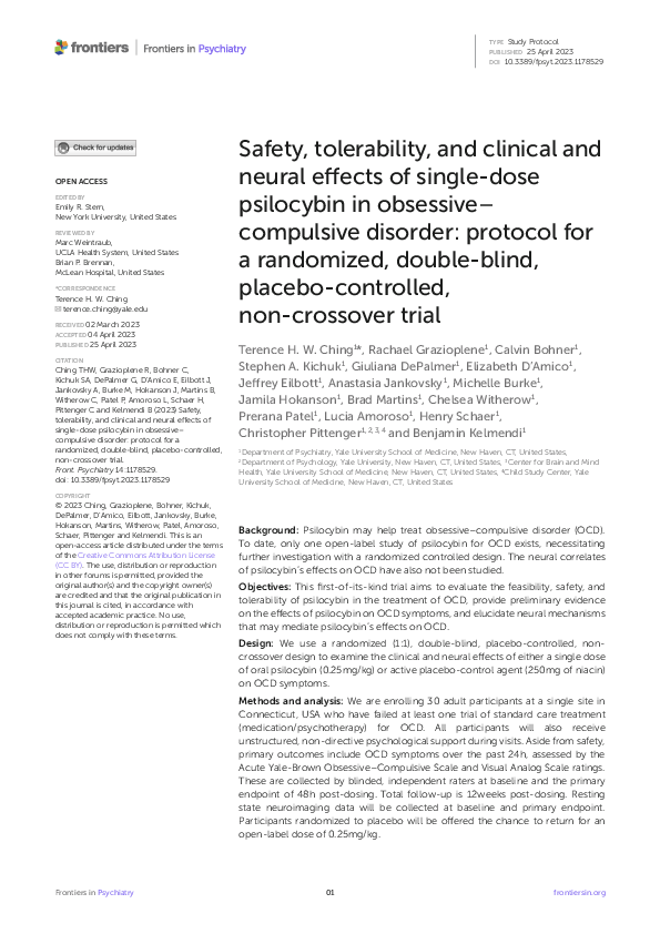 (PDF) Safety, tolerability, and clinical and neural effects of single ...