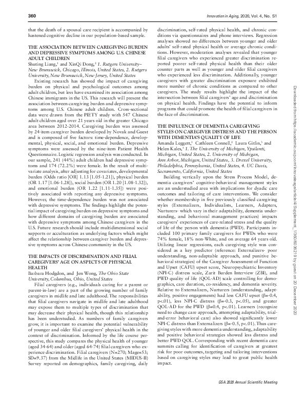 (PDF) The Influence of Dementia Caregiving Styles on Caregiver Distress ...