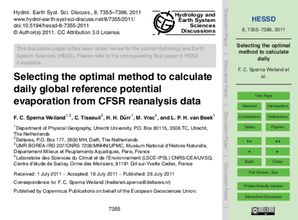 (PDF) Selecting the optimal method to calculate daily global reference ...