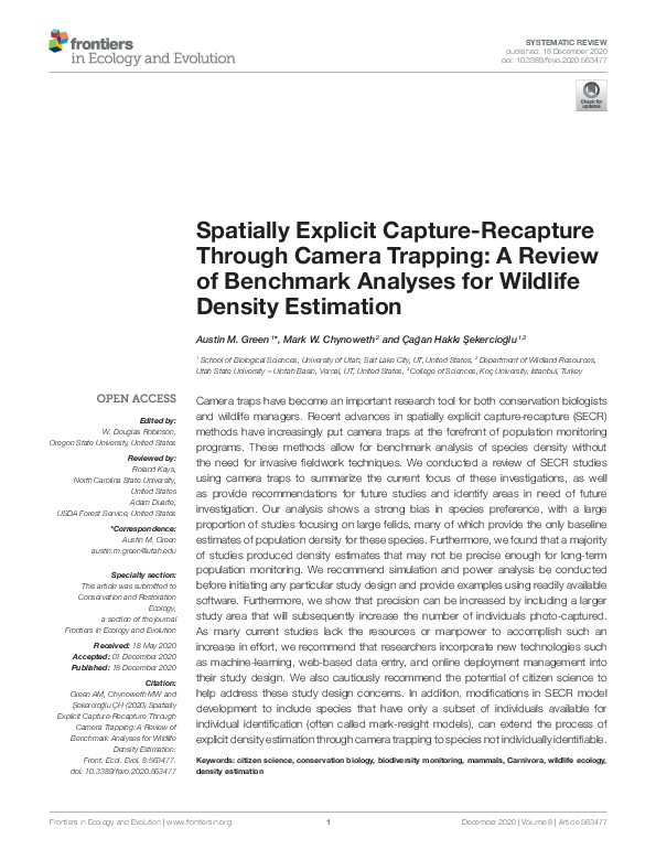 (PDF) Spatially Explicit Capture-Recapture Through Camera Trapping: A ...