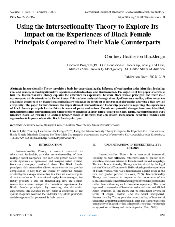(PDF) Using the Intersectionality Theory to Explore Its Impact on the ...