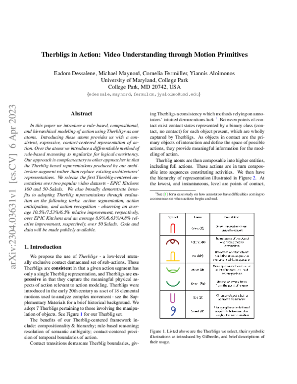 (PDF) Therbligs in Action: Video Understanding through Motion Primitives