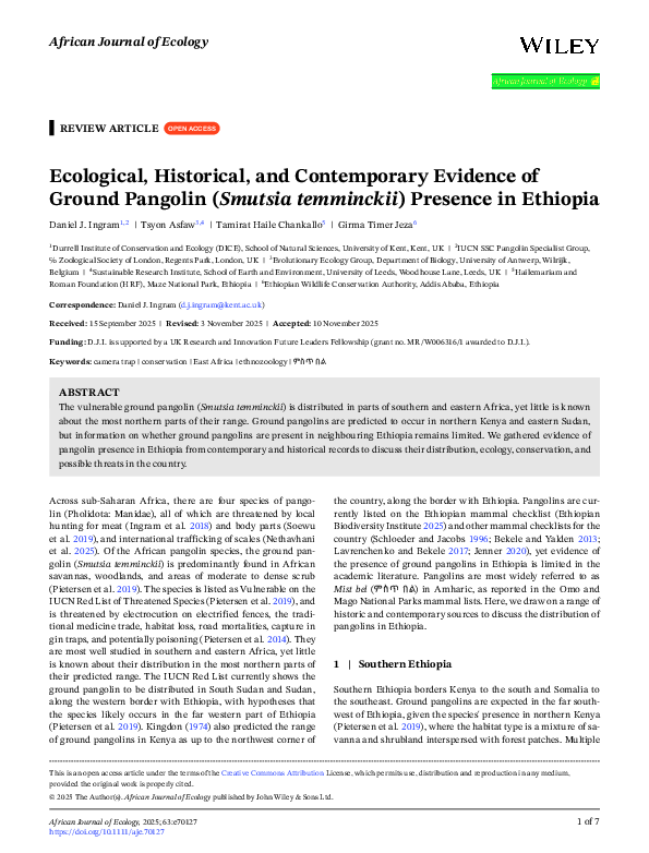 (PDF) Ecological, Historical, and Contemporary Evidence of Ground ...