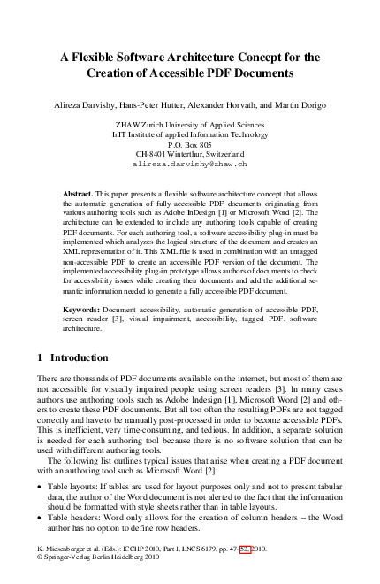 (PDF) A Flexible Software Architecture Concept for the Creation of ...